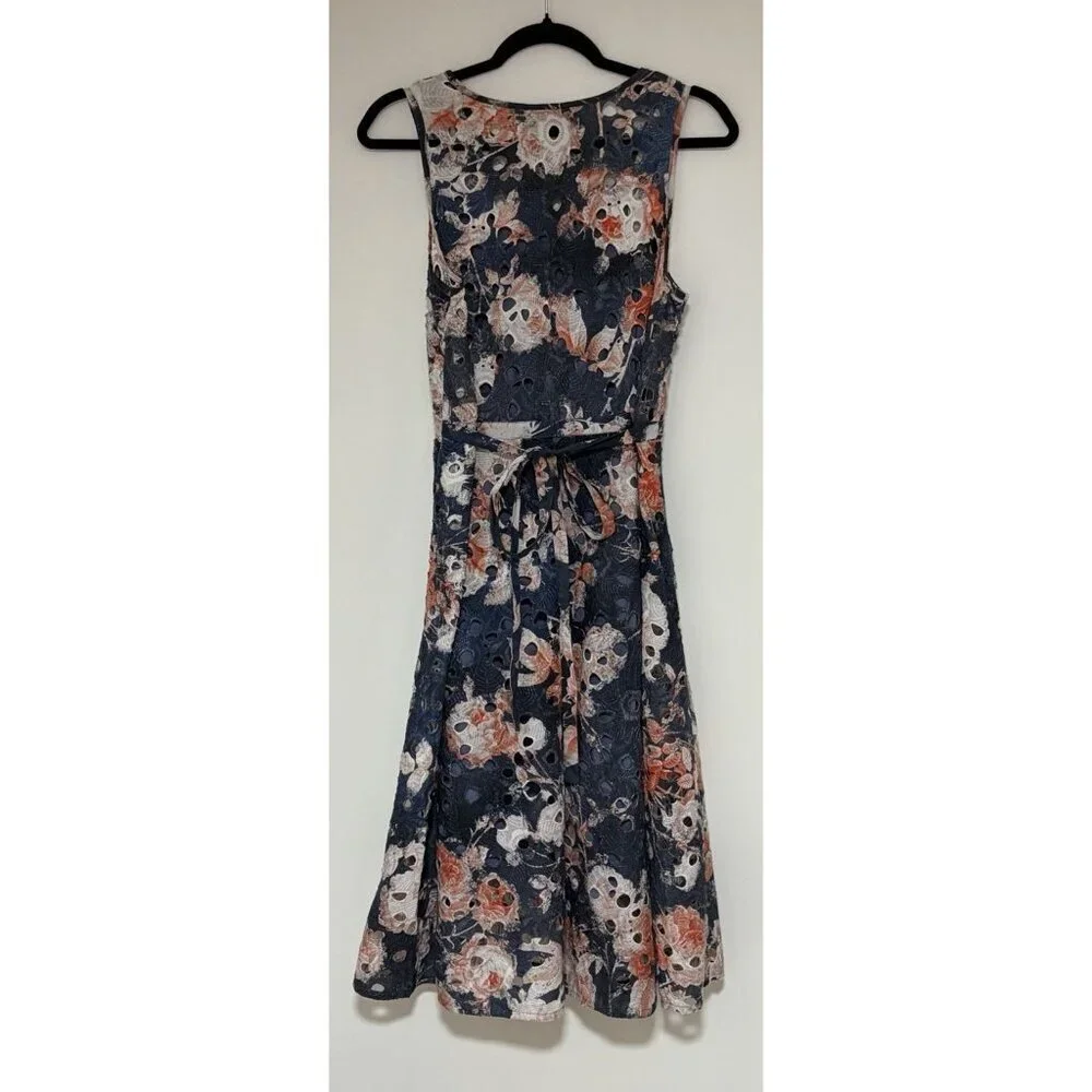 Anthropologie Hemant & Nandita Lazuli Women’s Floral Eyelet Dress Sz 4 - Picture 5 of 12